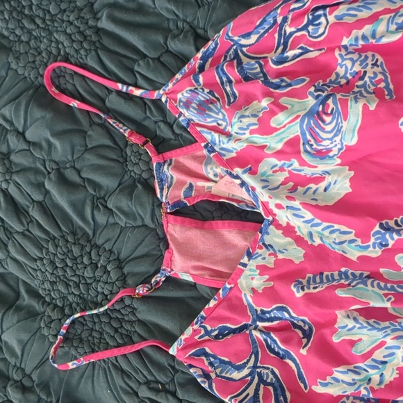 LILY PULITZER Dusk Romper Samba Print Color Capri Pink Small Adjustable Straps S - Picture 3 of 8